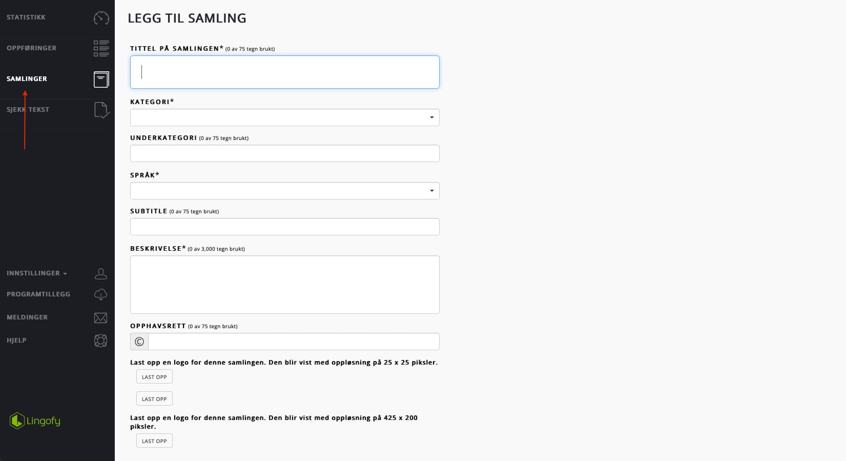 Skjermbilde. Lingofy.
