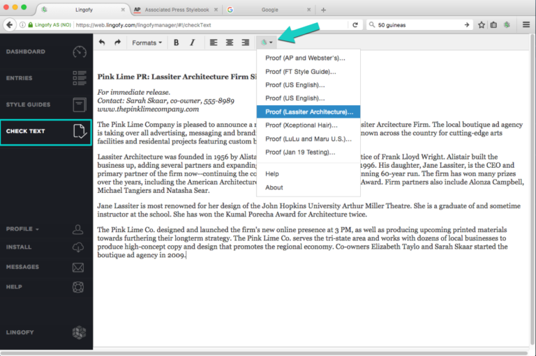 What is check text lingofy faq